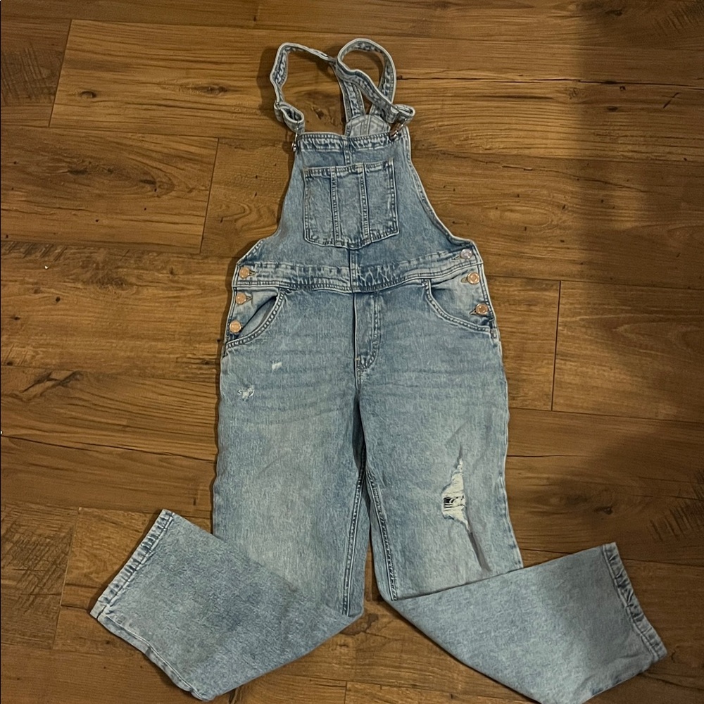 H&M Light Blue Denim Overalls for girls 10-11 Youth